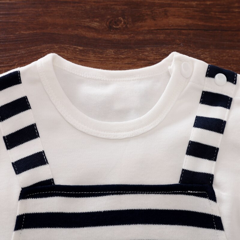 PatPat 2021 New Spring and Summer Autumn Baby Boy Stripe Long-sleeve Jumpsuit for Baby Boy Baby's Clothing
