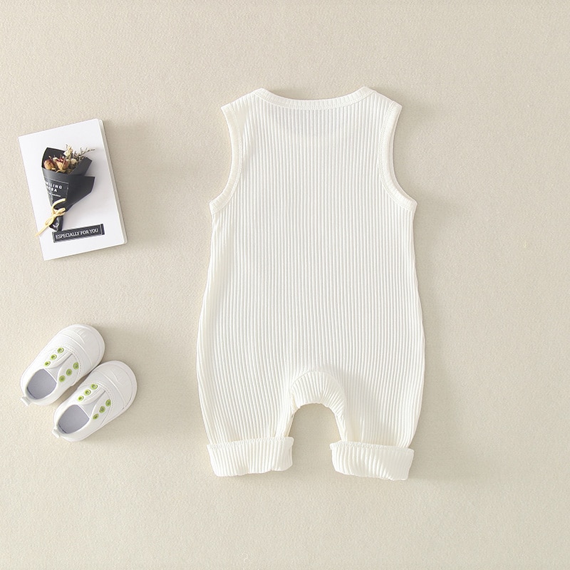 PatPat 2020 New Arrival Summer Baby Boy and  Girl Solid Knitted Sleeveless Jumpsuit One Pieces Baby Clothes
