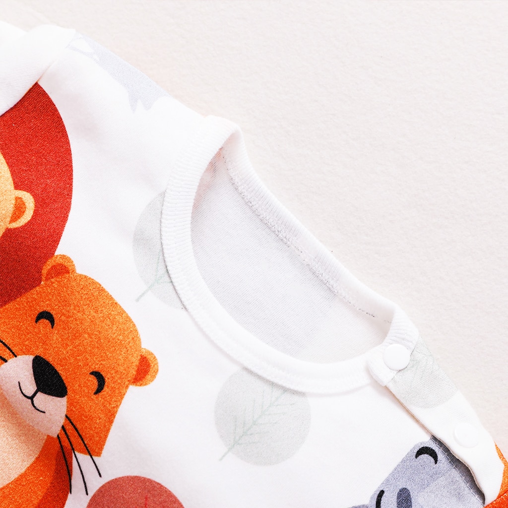 PatPat Spring and Autumn New Cotton Newborn Fashion Cute Animal Lion Hippo Jumpsuit Suitable For Baby Crawling Clothing