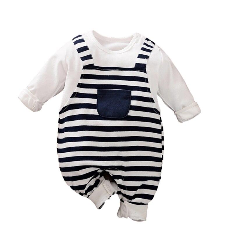 Striped Long-sleeved jumpsuit baby clothes