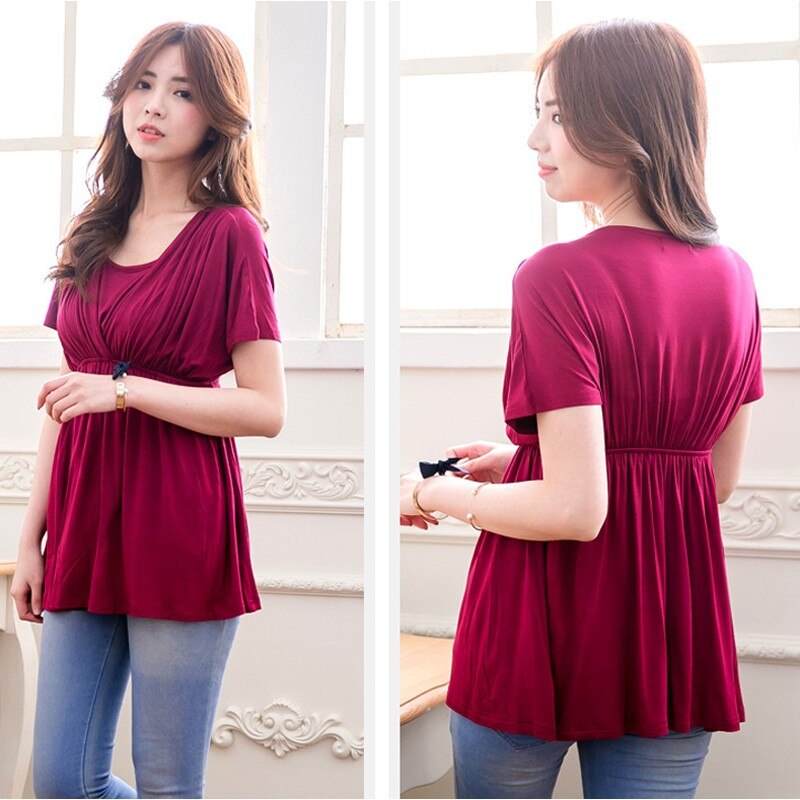Solid Colors Breastfeeding Tops