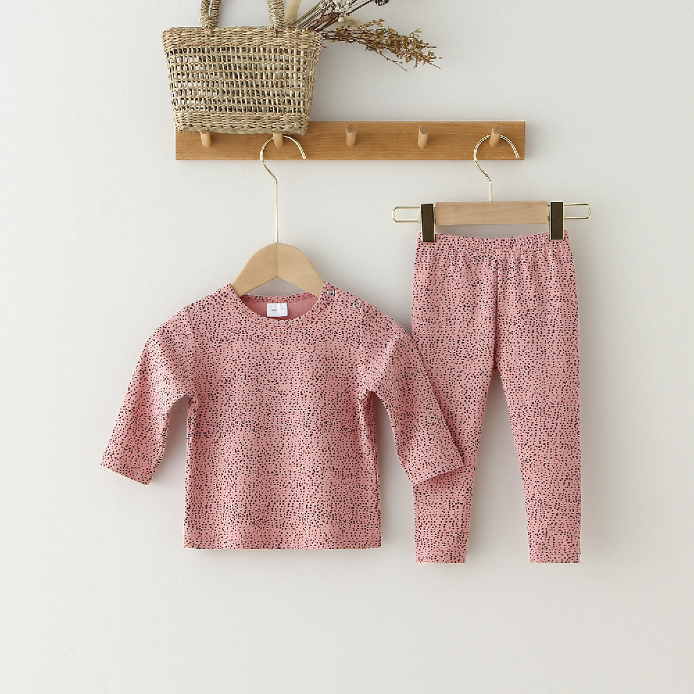 Dotted Pair Clothes Set - Pajama Set and Body Suit