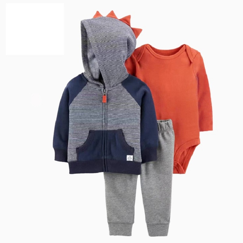 3-pc Winter Clothes Set | Long Sleeved Hooded Coat, Bodysuit, Pants