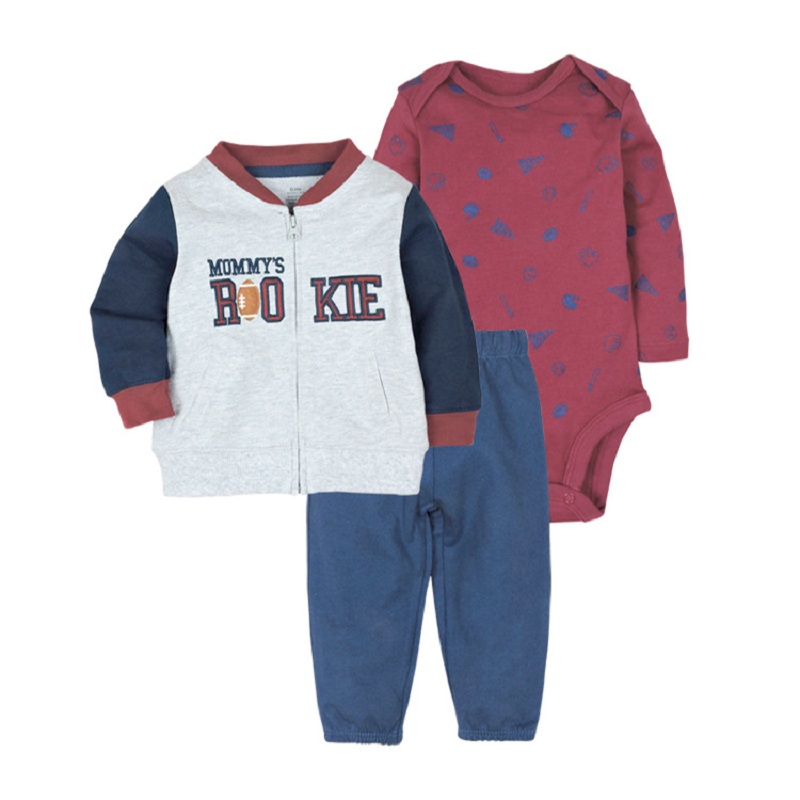 3-pc Winter Clothes Set | Long Sleeved Hooded Coat, Bodysuit, Pants