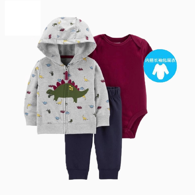 3-pc Winter Clothes Set | Long Sleeved Hooded Coat, Bodysuit, Pants