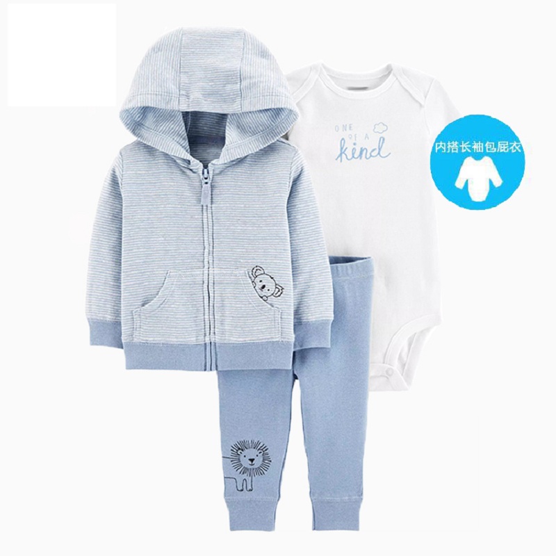 3-pc Winter Clothes Set | Long Sleeved Hooded Coat, Bodysuit, Pants