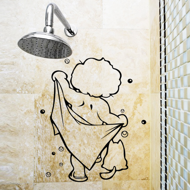 Cute Shower Glass Door Stickers for Kids