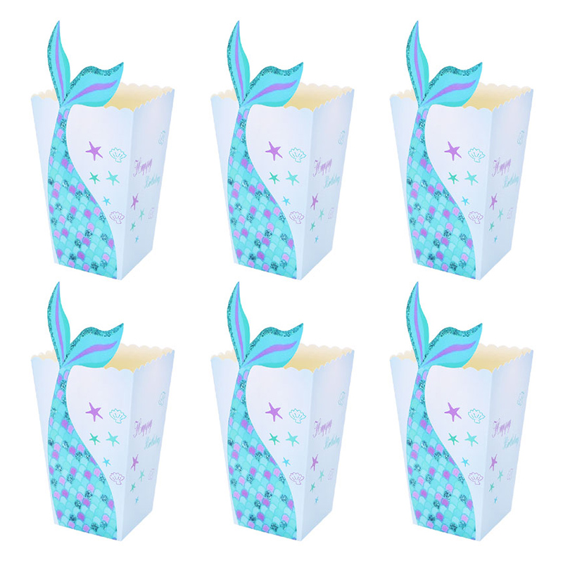 10 pcs mermaid tail paper candy box & gift bags