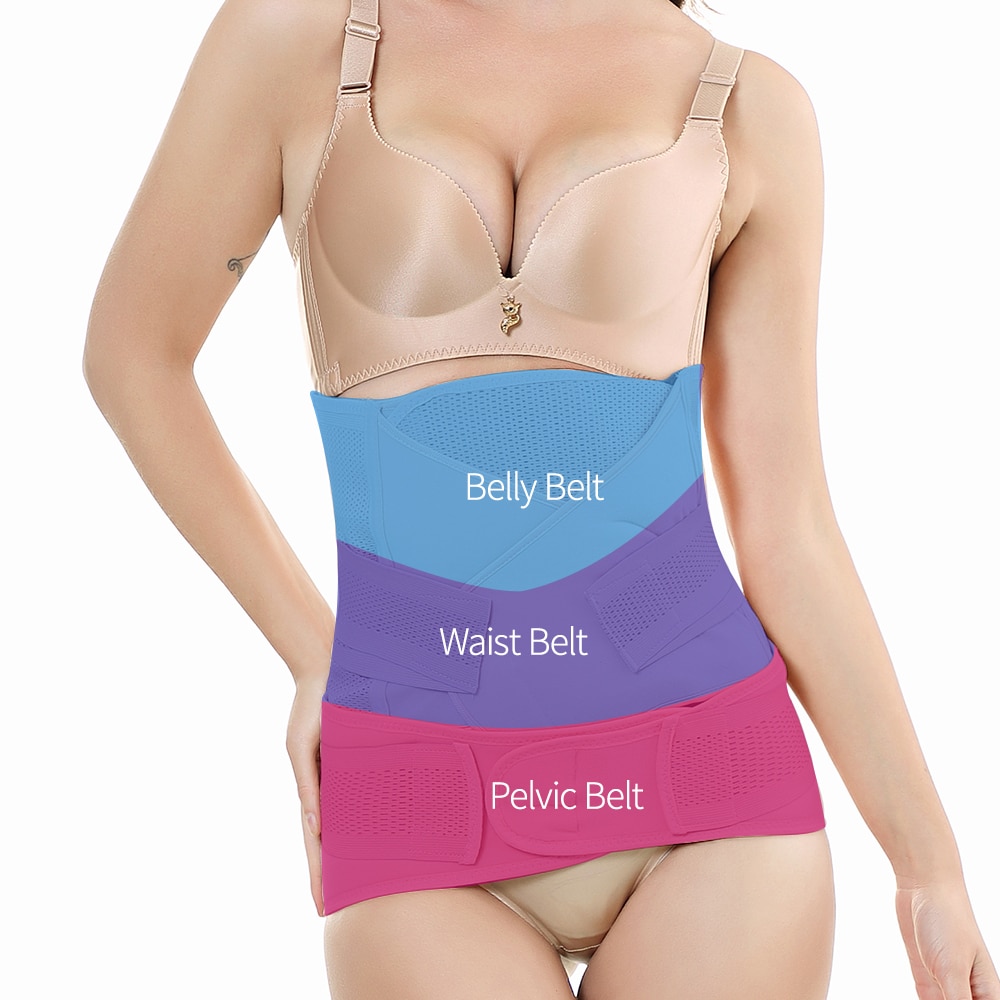 Sunveno 3in1 Belly/Abdomen/Pelvis Postpartum Belt Body Recovery Shapewear Waist Cincher Belly Bands Pregnancy Maternity Clothing