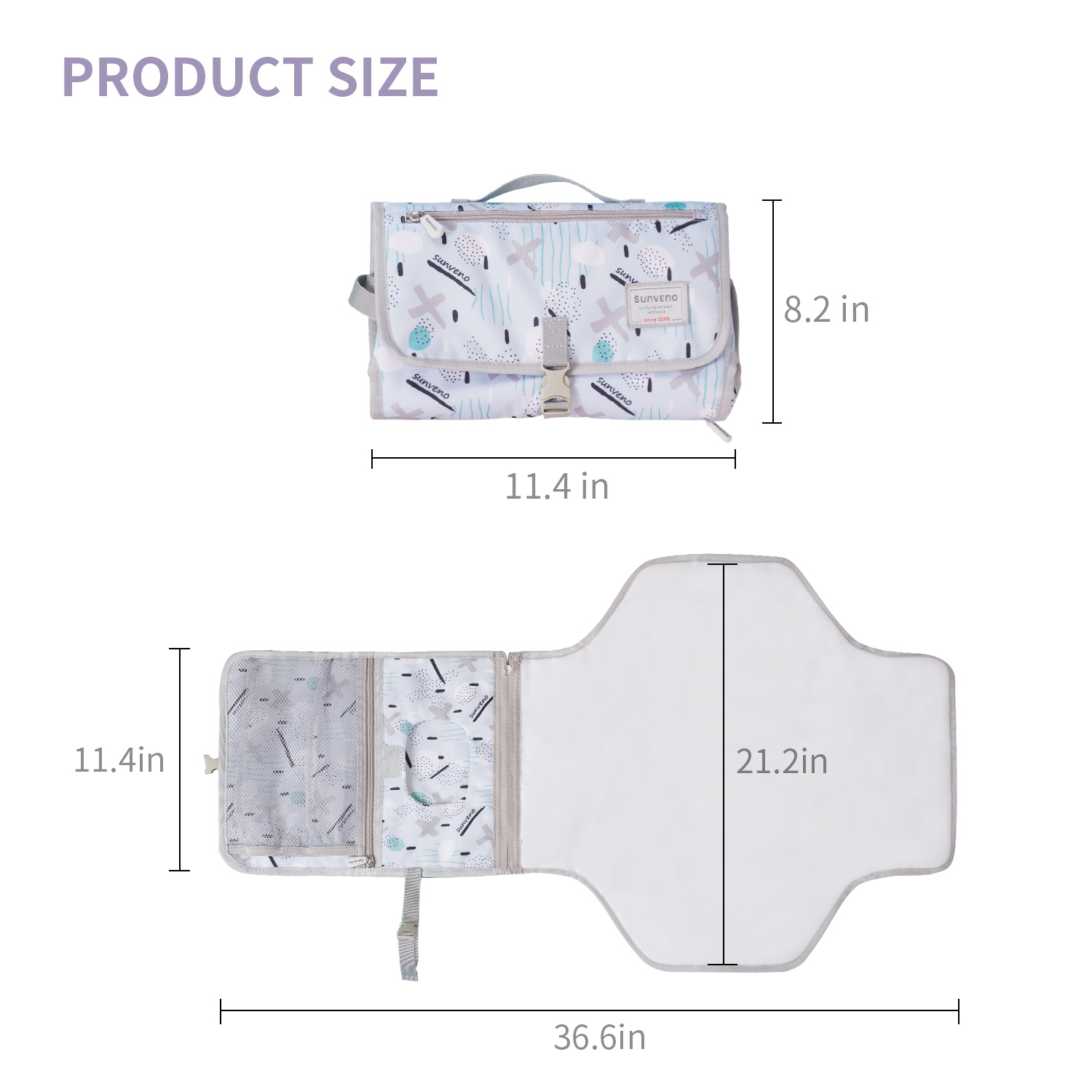 Sunveno Baby Changing Mat Portable Foldable Washable Waterproof Mattress Changing Pad Mats Reusable Travel Pad Diaper