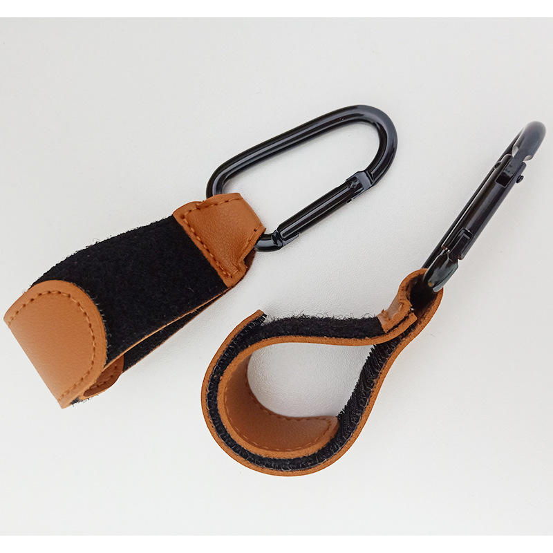 1/2pcs PU Leather Baby Bag Stroller Hook Pram Rotate 360 Degree Rotatable Velcro Cart Organizer Pram Hook Stroller Accessories